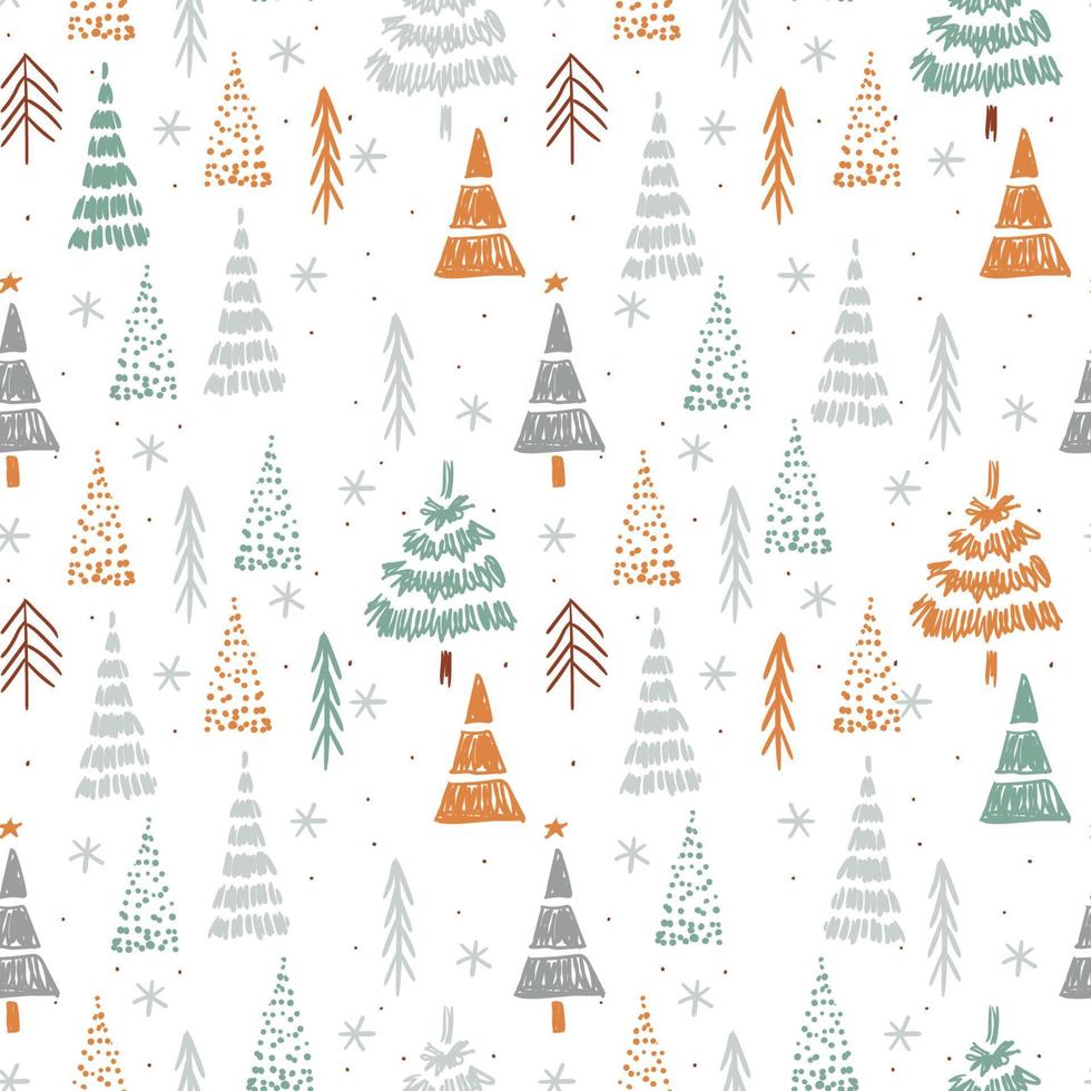 Hand drawn christmas pattern vector