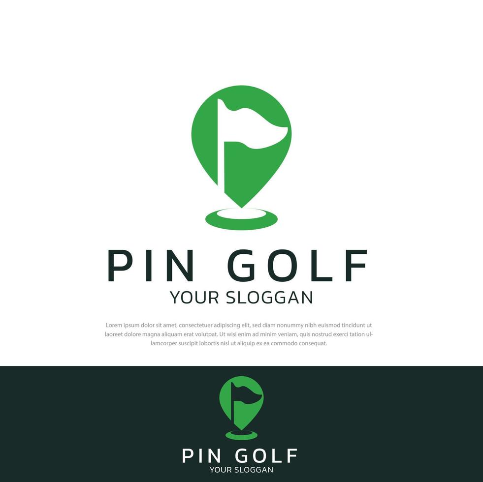 Creative golf flag design and map marker.Premium Vector