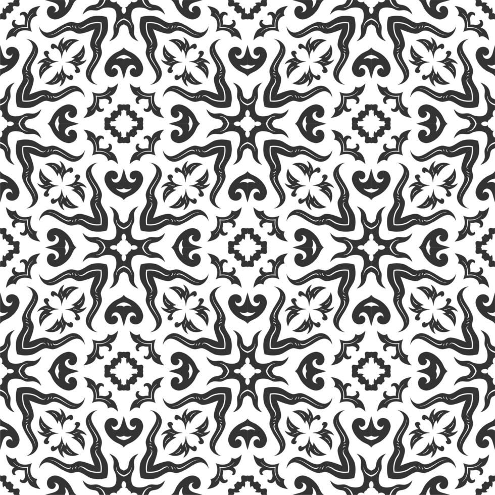 Black and white pattern ornament shape. Simple seamless abstract background vector