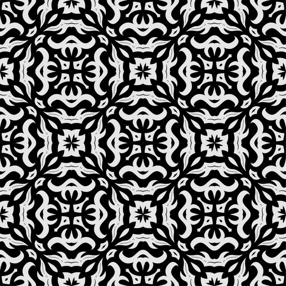 Black and white pattern ornament shape. Simple seamless abstract background vector