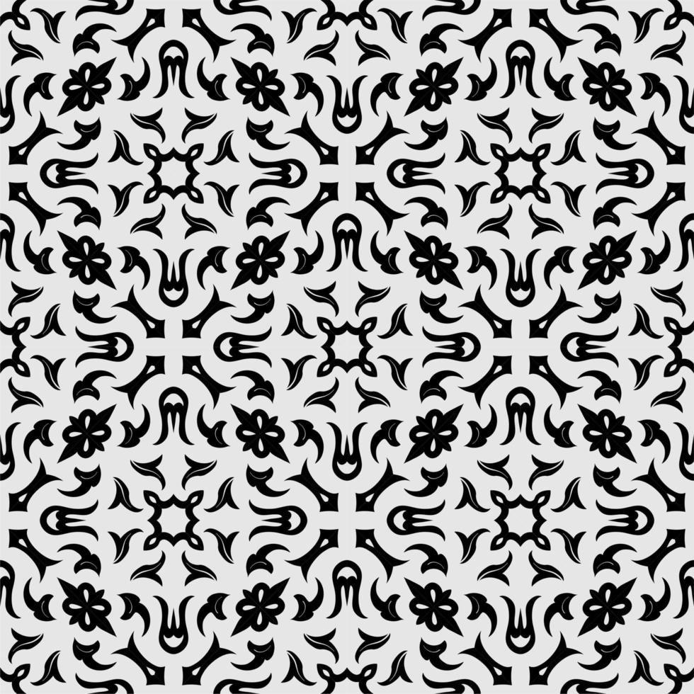 Black and white pattern ornament shape. Simple seamless abstract background vector