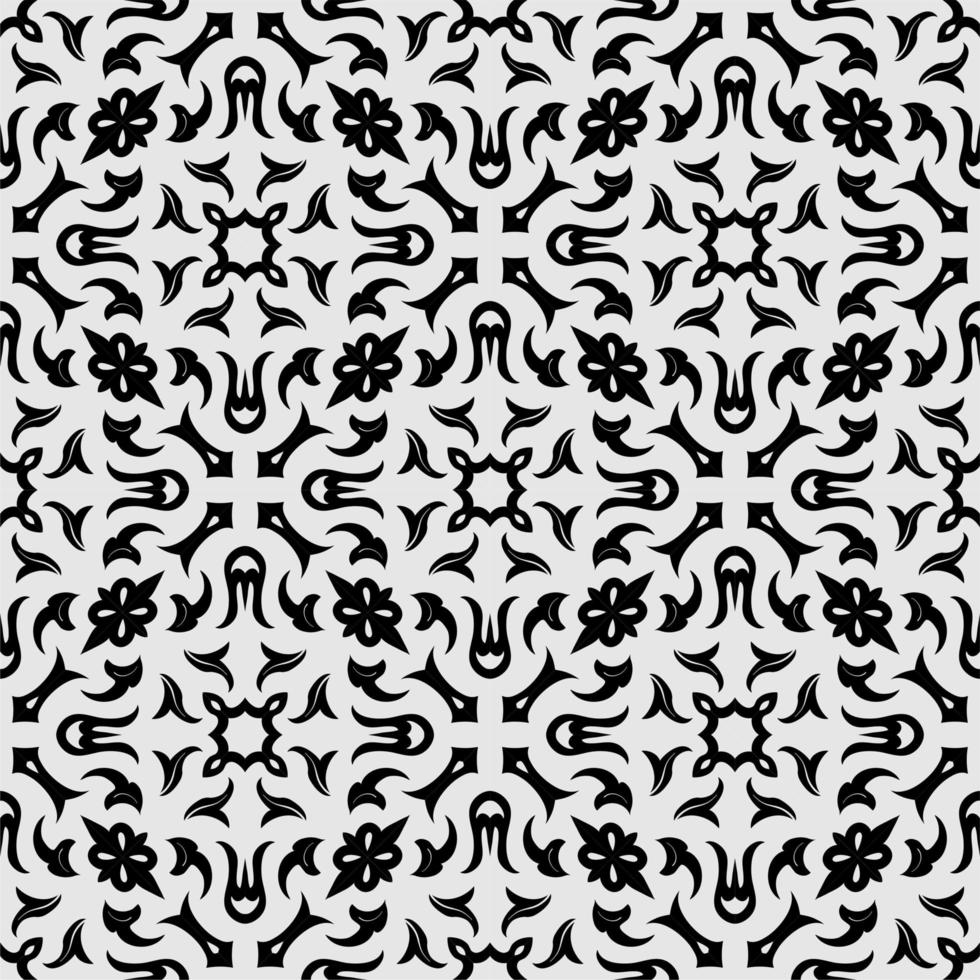 Black and white pattern ornament shape. Simple seamless abstract background vector