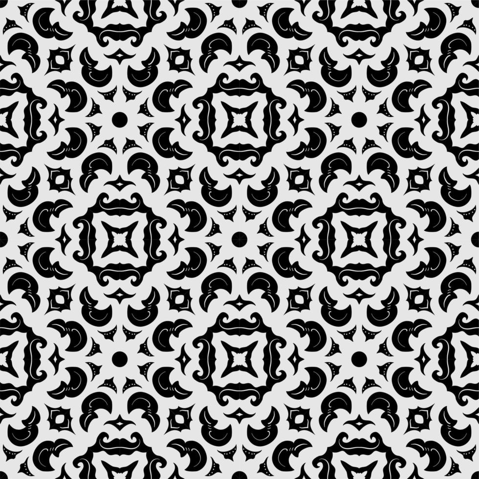 Black and white pattern ornament shape. Simple seamless abstract background vector