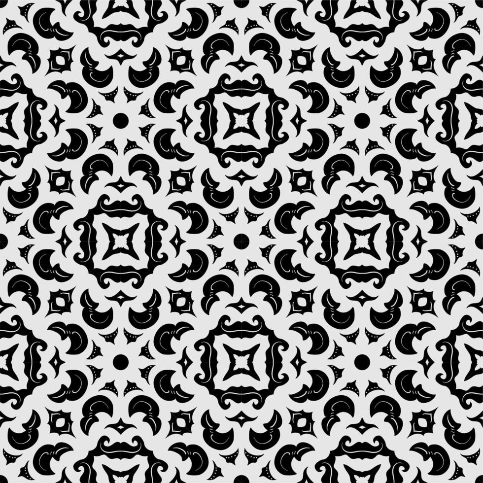 Black and white pattern ornament shape. Simple seamless abstract background vector