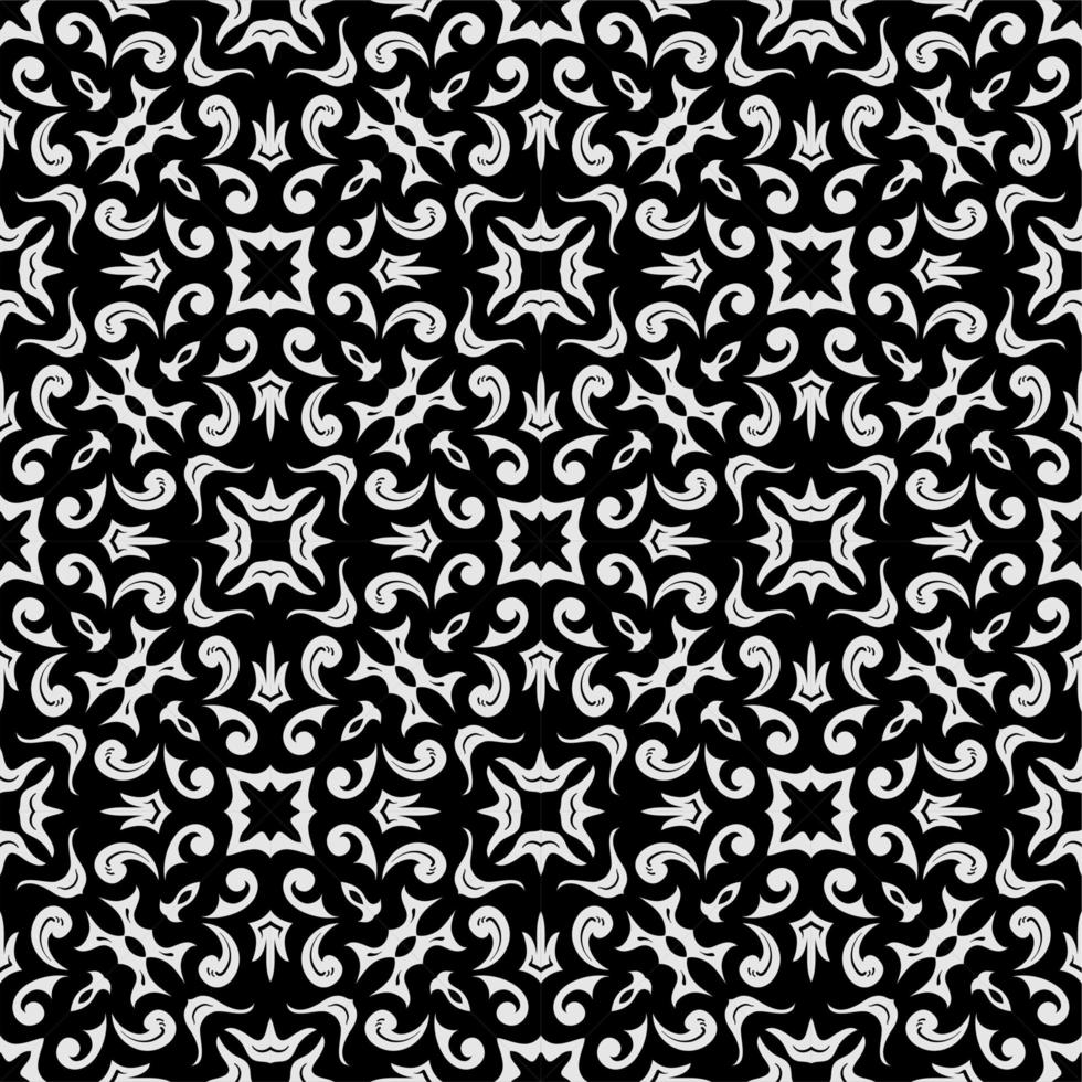 Black and white pattern ornament shape. Simple seamless abstract background vector