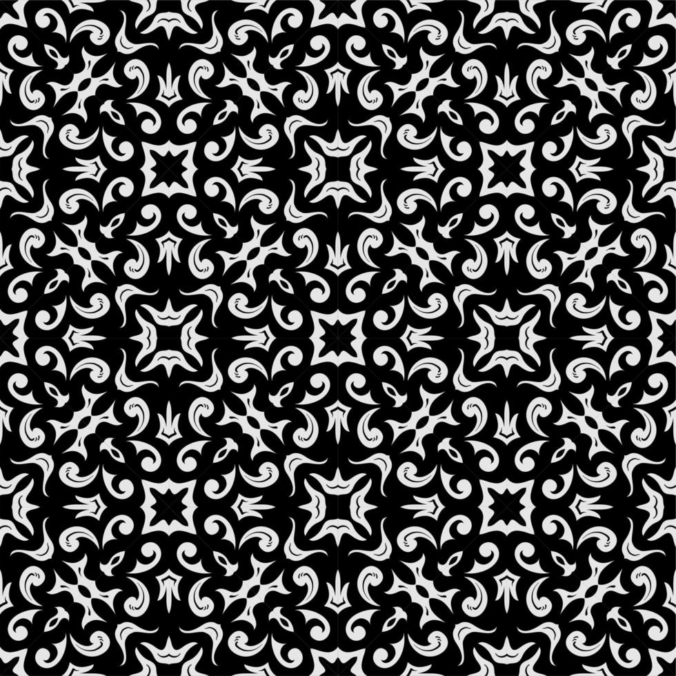 Black and white pattern ornament shape. Simple seamless abstract background vector