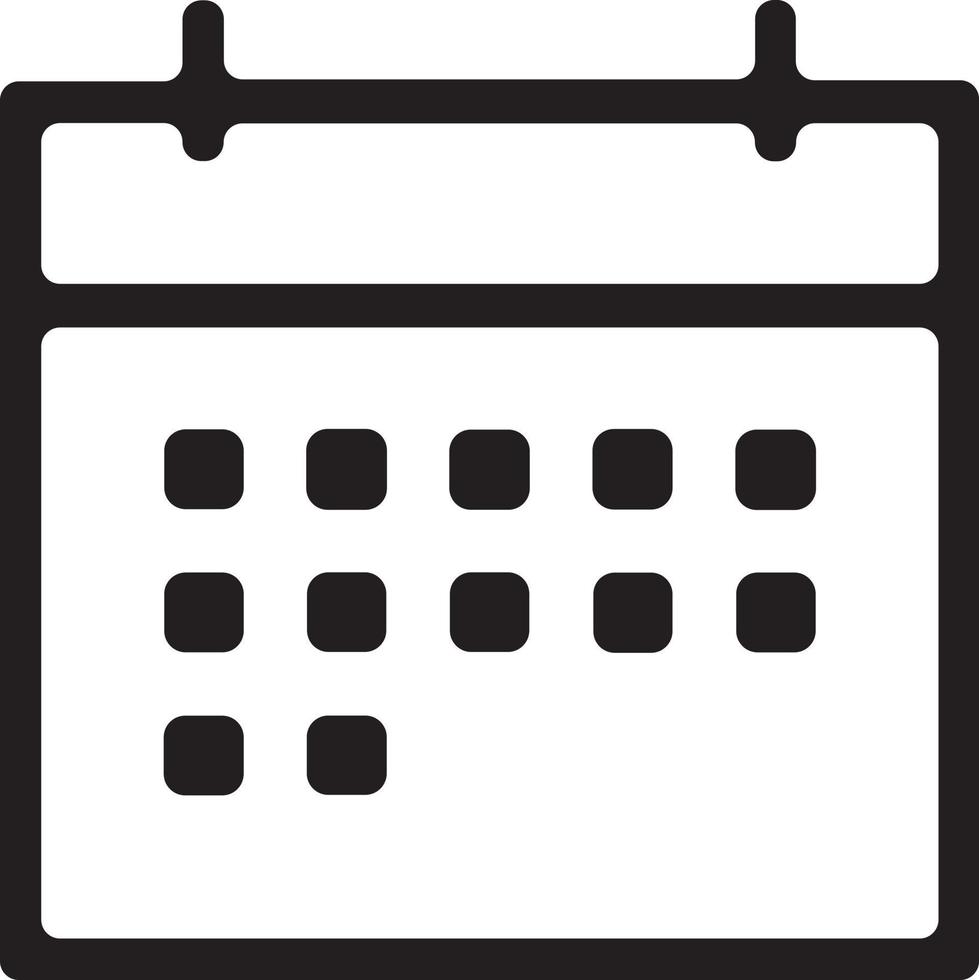 vector de icono de calendario. horario icono símbolo estilo plano de moda aislado en el fondo. icono de calendario