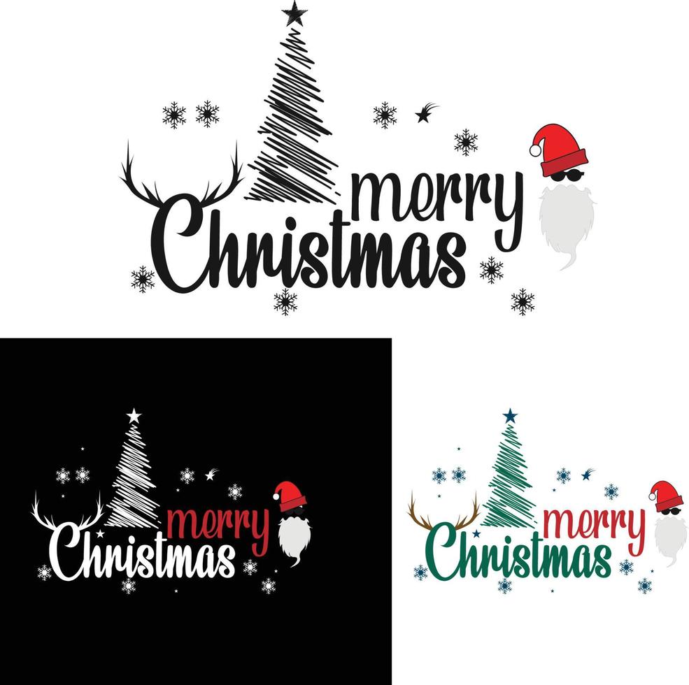 Winter New Year  Christmas Typography Design with snowflake, Christmas tree. It can be used on T-Shirts, Mugs, Poster Cards, and much more. vector