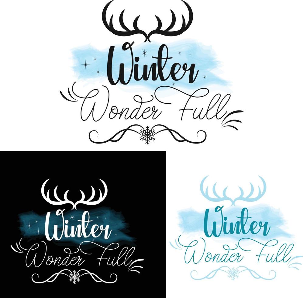 Winter New Year  Christmas Typography Design with snowflake, Christmas tree. It can be used on T-Shirts, Mugs, Poster Cards, and much more. vector