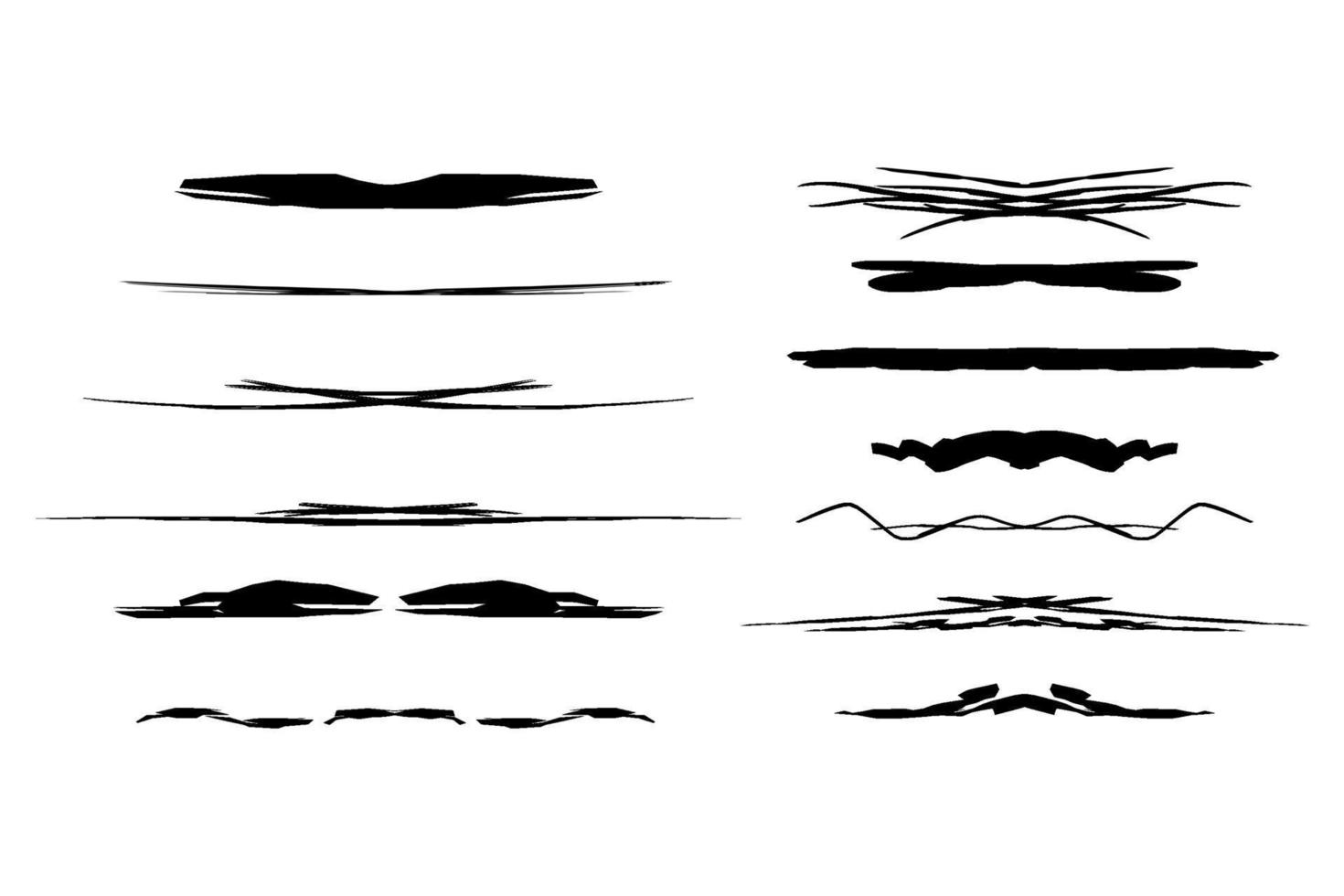 Set of artistic pen brushes. Hand drawn grunge strokes. Doodle design elements. Hand drawn collection set of underline strokes in marker brush doodle style. vector