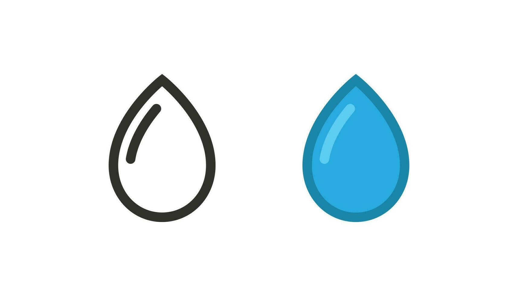 diseño de logotipo o icono de gota de agua, gota de agua y vector de color azul