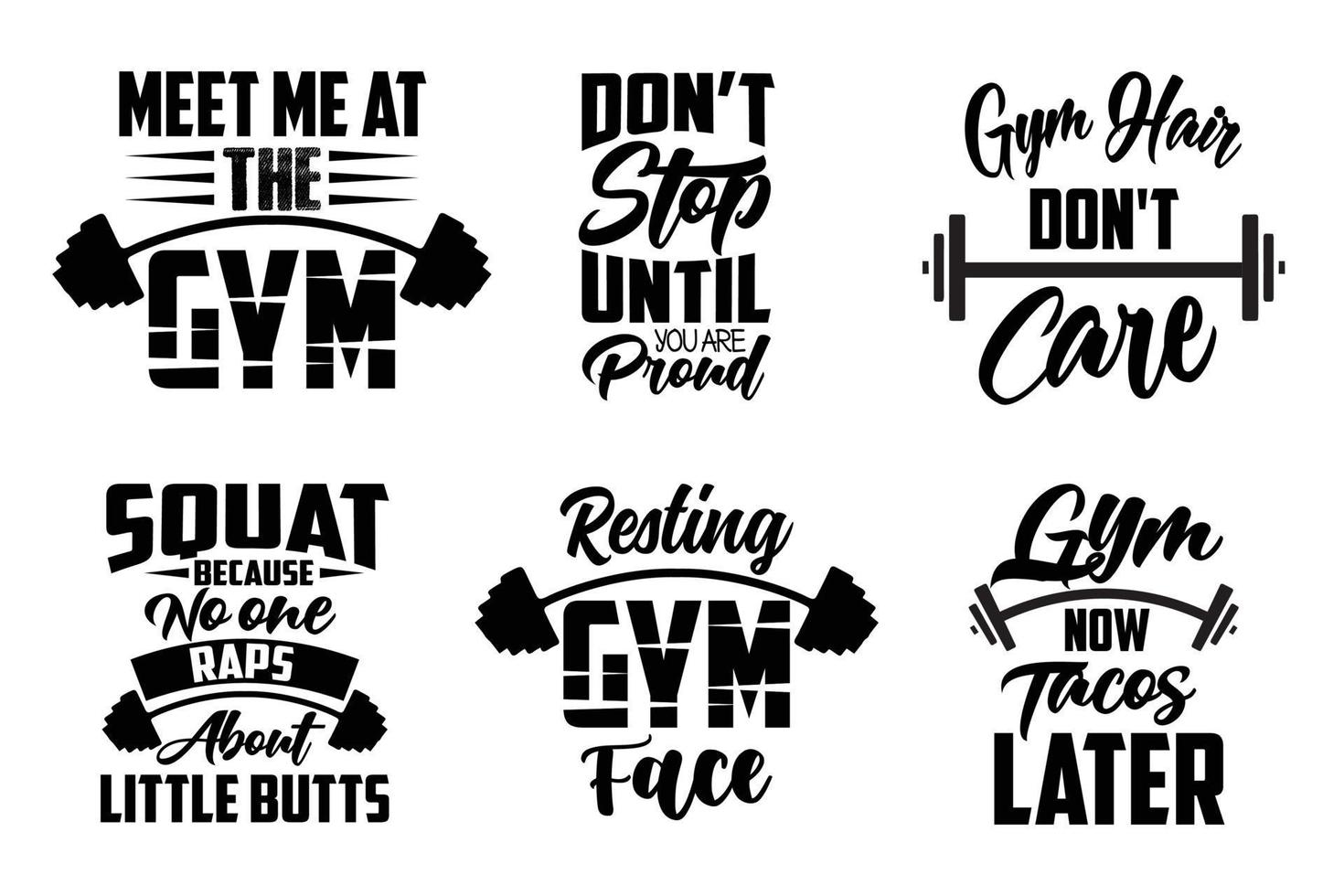 Gym workout t shirt design bundle vector