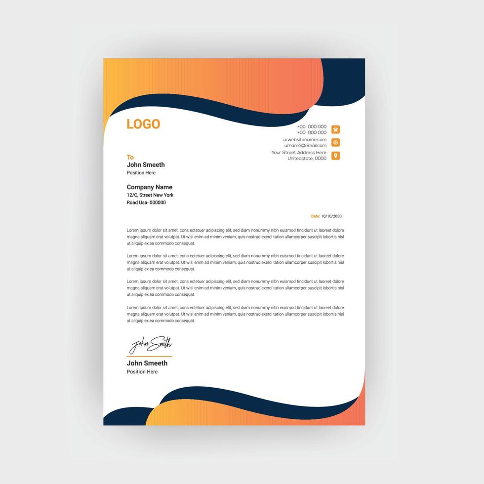 Simple creative modern letter head templates for your project design, Vector illustration