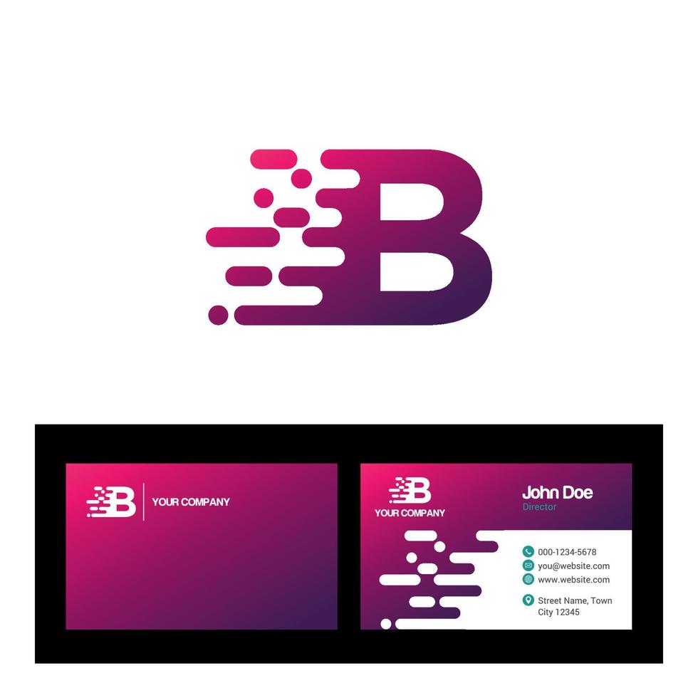 Letter B Logo Template, Business Card Vector Template Illustration Design