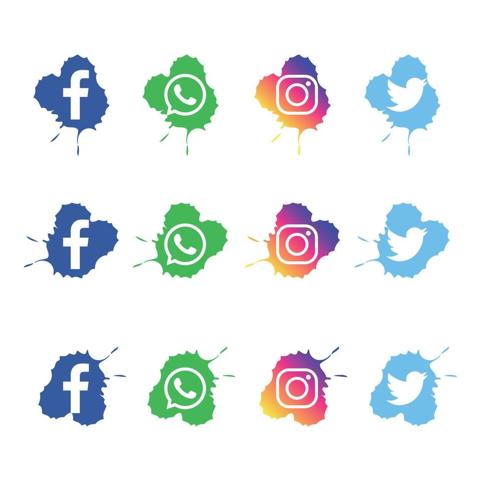 vector de icono de conjunto de redes sociales