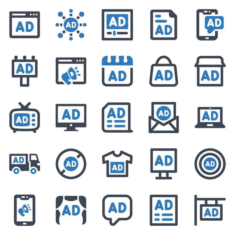 Ads icon set - vector illustration . ad, advertising, advertisement, marketing, promotion, media, icons .