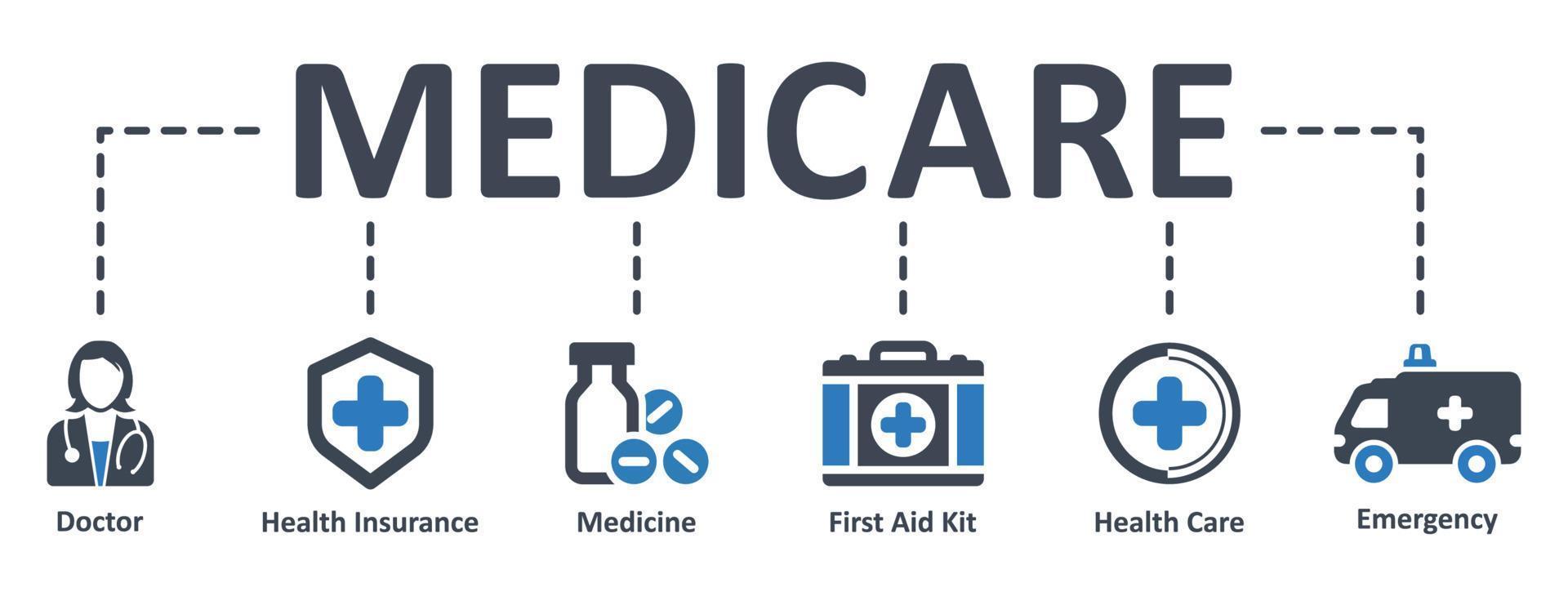 Medicare icon - vector illustration . healthcare, medicare, doctor, infographic, template, presentation, concept, banner, pictogram, icon set, icons .