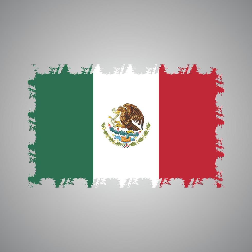 vector de bandera de méxico con estilo de pincel de acuarela
