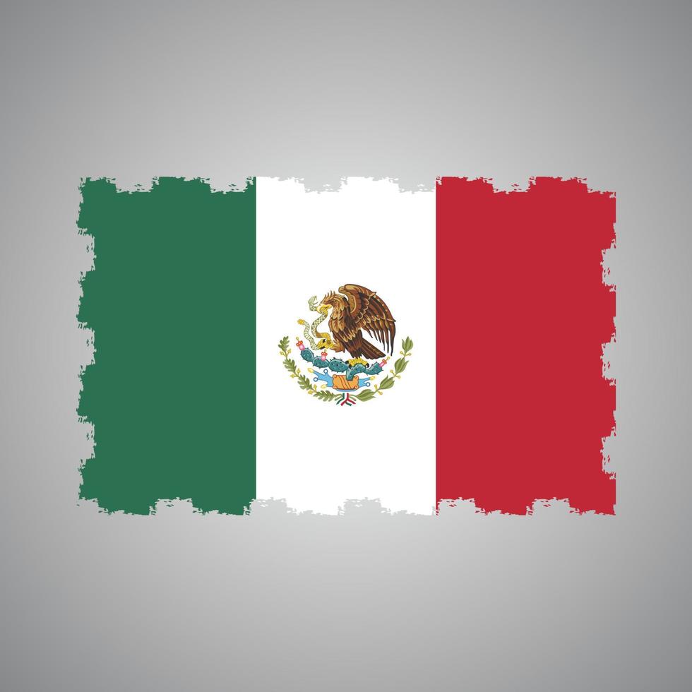 vector de bandera de méxico con estilo de pincel de acuarela