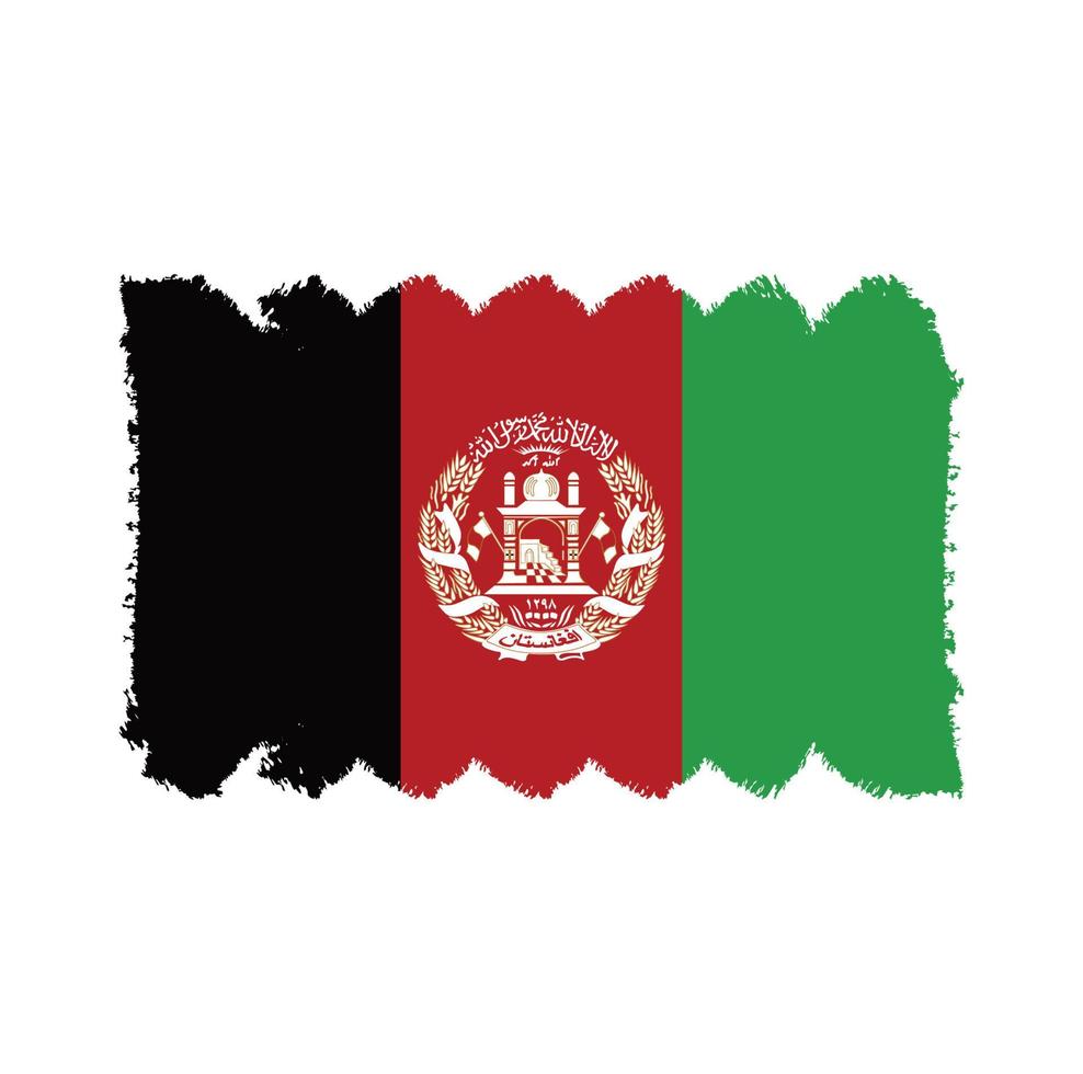 Afganistan flag vector with watercolor brush style