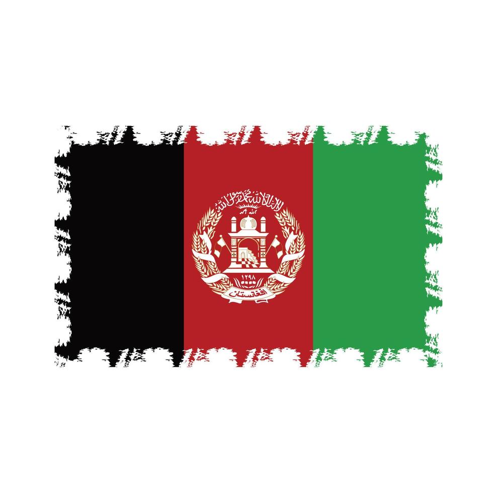 Afganistan flag vector with watercolor brush style