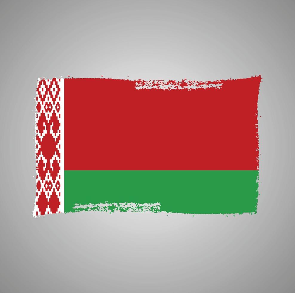 Belarus flag vector with watercolor brush style