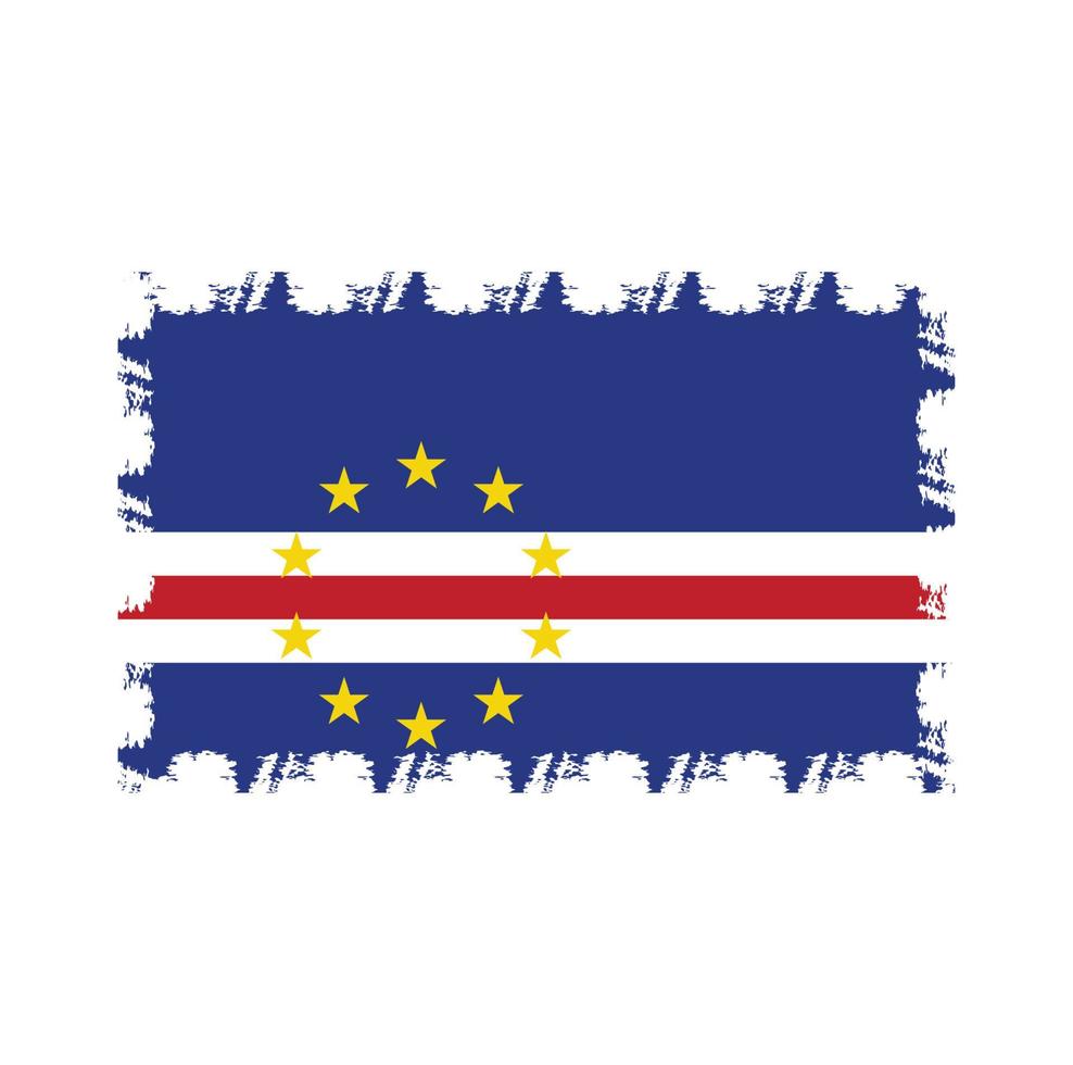 Cape Verde flag vector with watercolor brush style