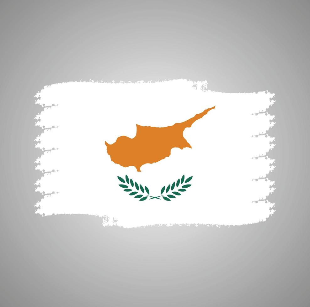 Cyprus flag vector with watercolor brush style