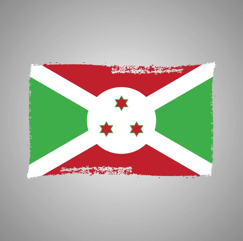 Burundi flag vector with watercolor brush style