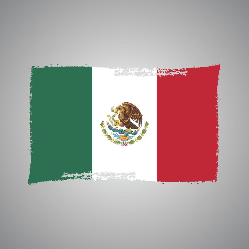 vector de bandera de méxico con estilo de pincel de acuarela