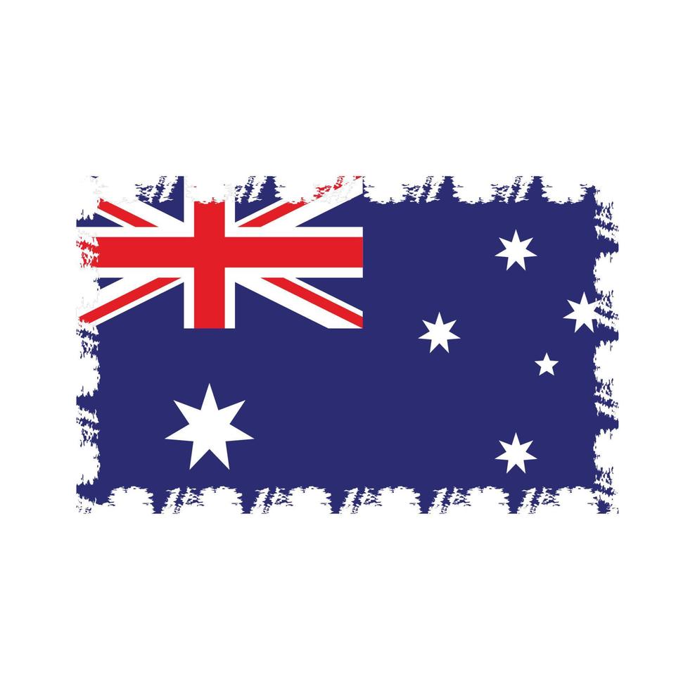 vector de bandera de australia con estilo de pincel de acuarela