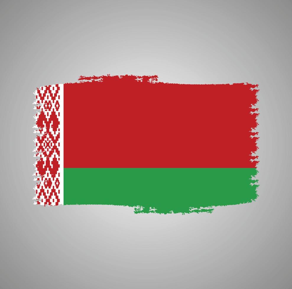 Belarus flag vector with watercolor brush style