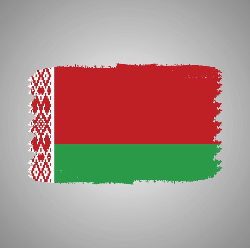 Belarus flag vector with watercolor brush style