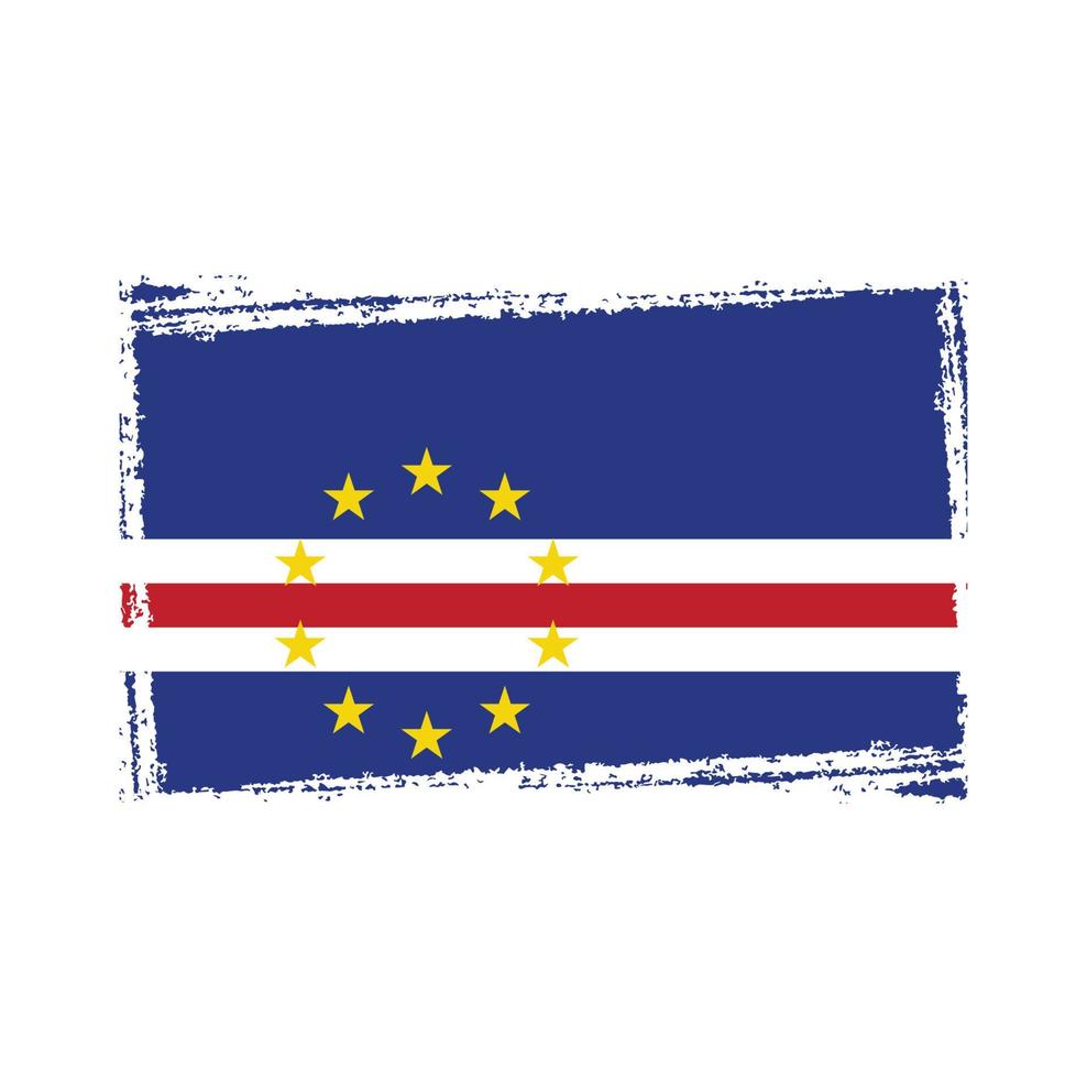 Cape Verde flag vector with watercolor brush style
