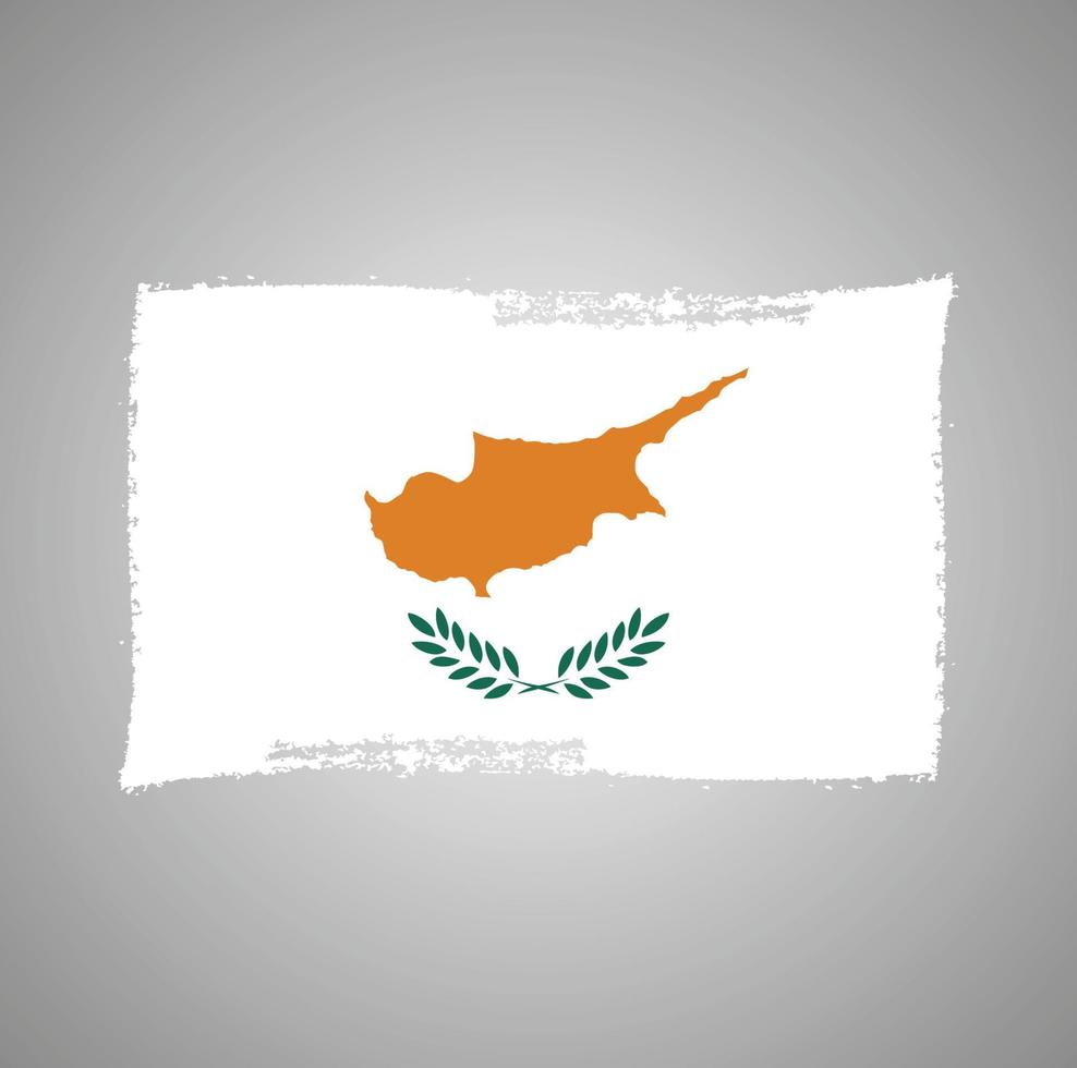 Cyprus flag vector with watercolor brush style