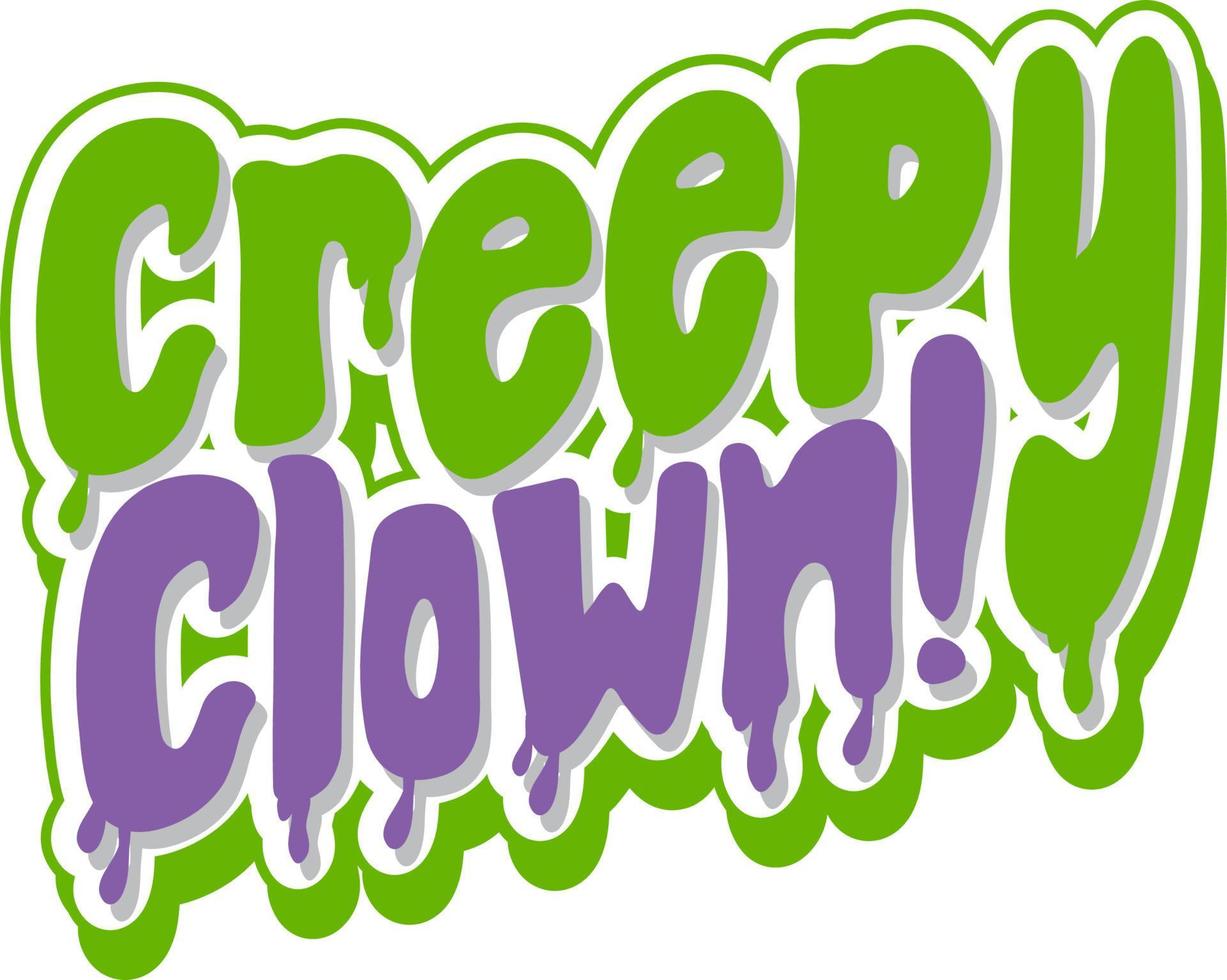 Creepy clown word logo vector