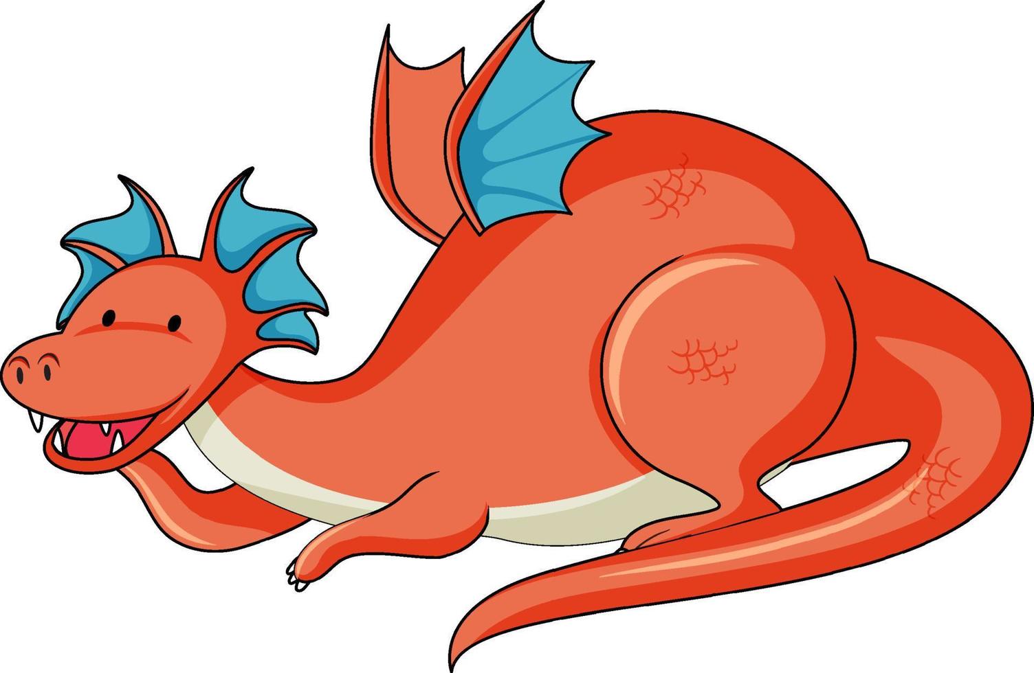 Simple cartoon character of dragon isolated vector