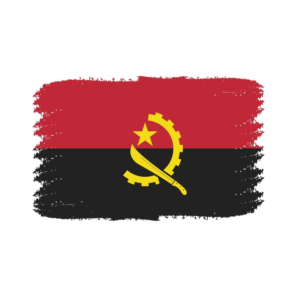 vector de bandera de angola con estilo de pincel de acuarela