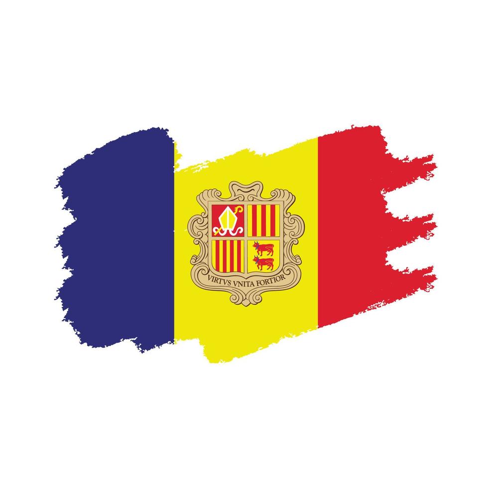 vector de bandera de andorra con estilo de pincel de acuarela