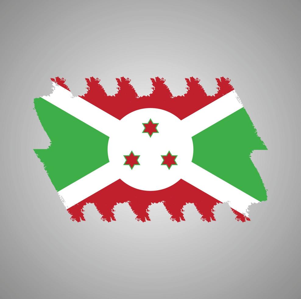 Burundi flag vector with watercolor brush style