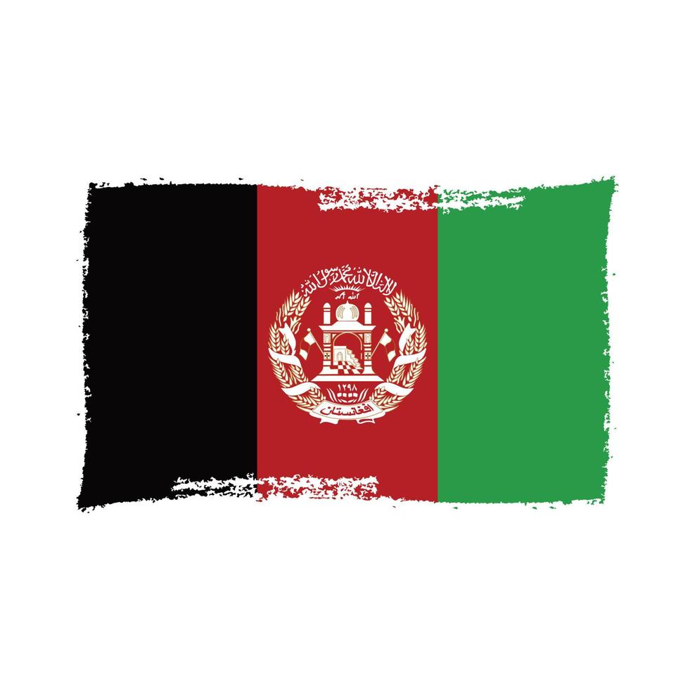 Afganistan flag vector with watercolor brush style