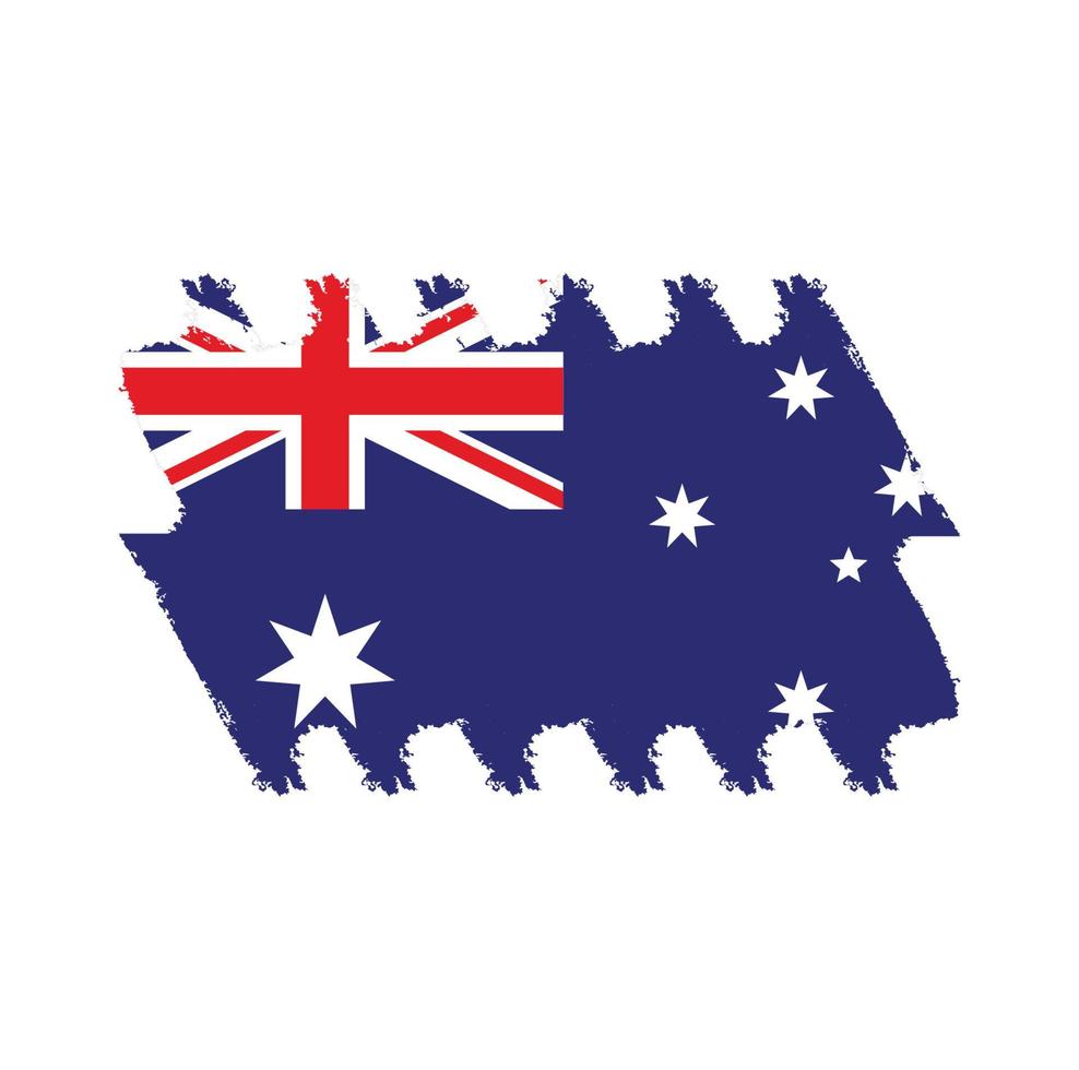 Australia flag vector with watercolor brush style