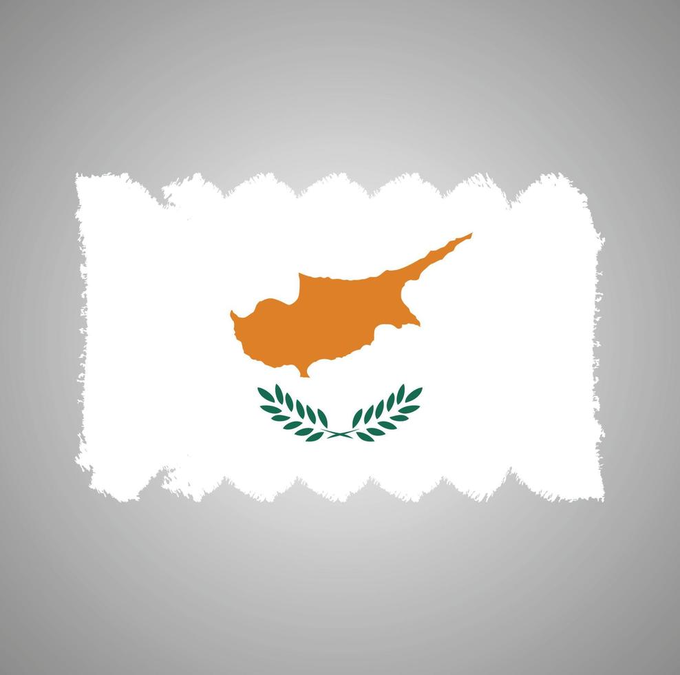 Cyprus flag vector with watercolor brush style