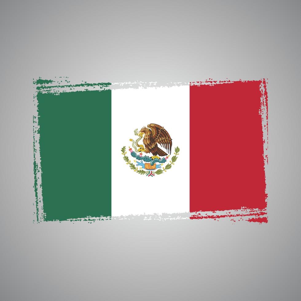 vector de bandera de méxico con estilo de pincel de acuarela