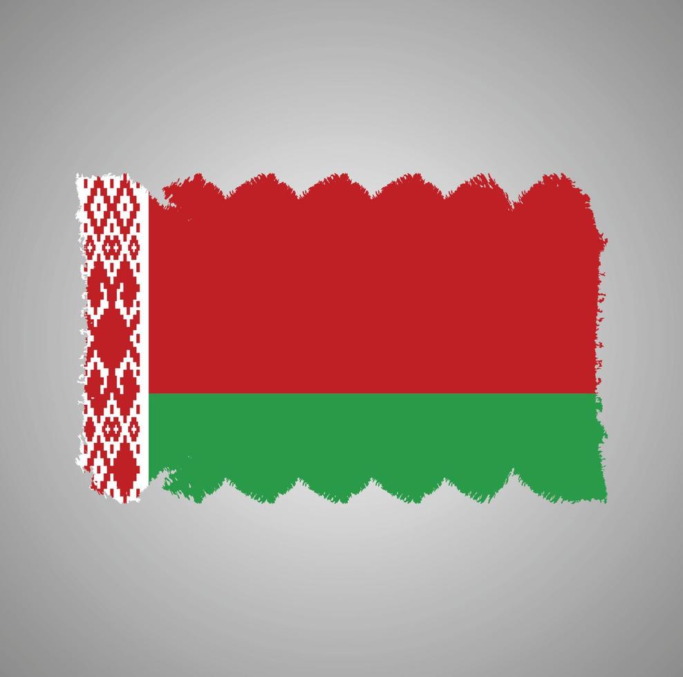 Belarus flag vector with watercolor brush style