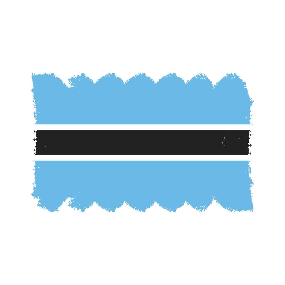 Botswana flag vector with watercolor brush style
