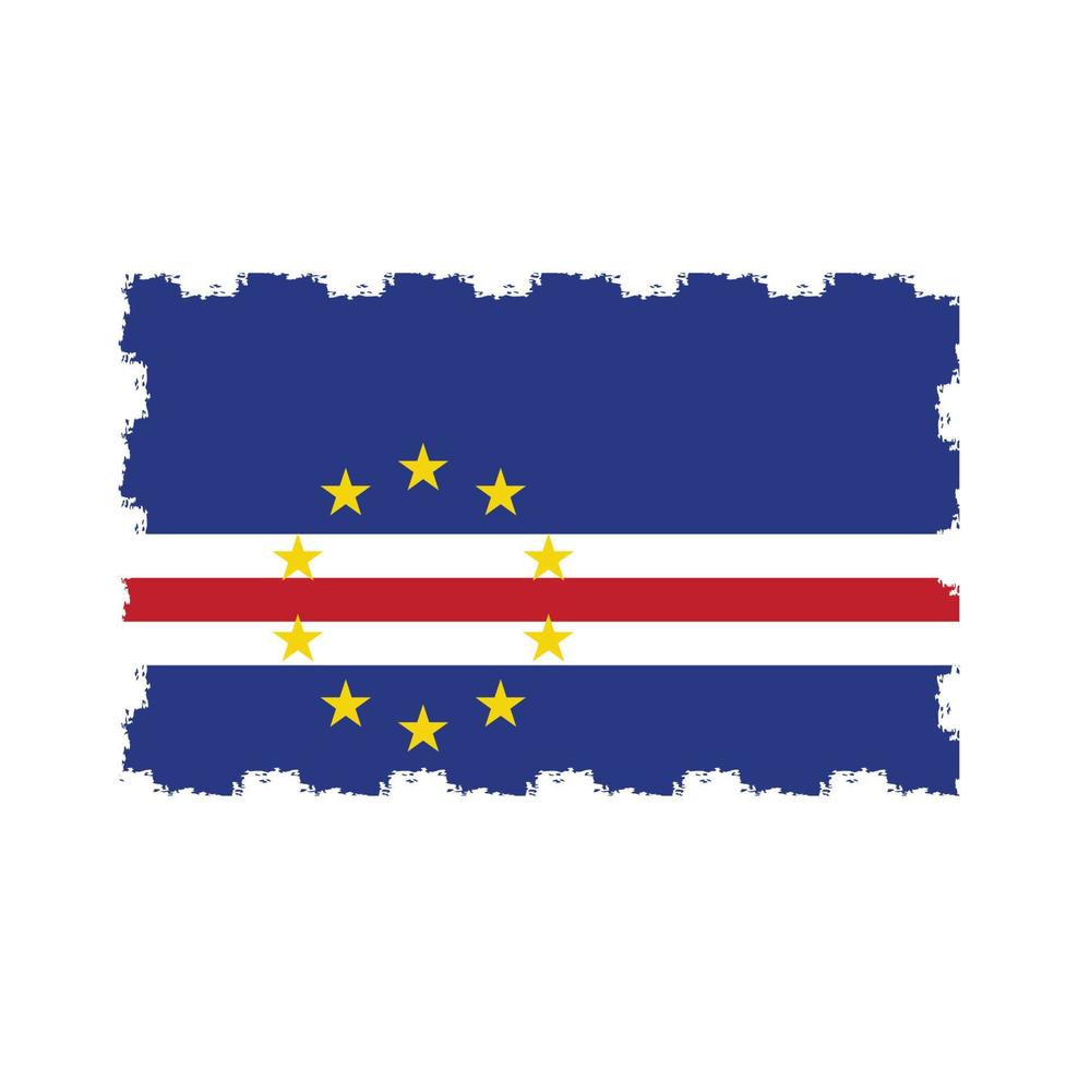 Cape Verde flag vector with watercolor brush style