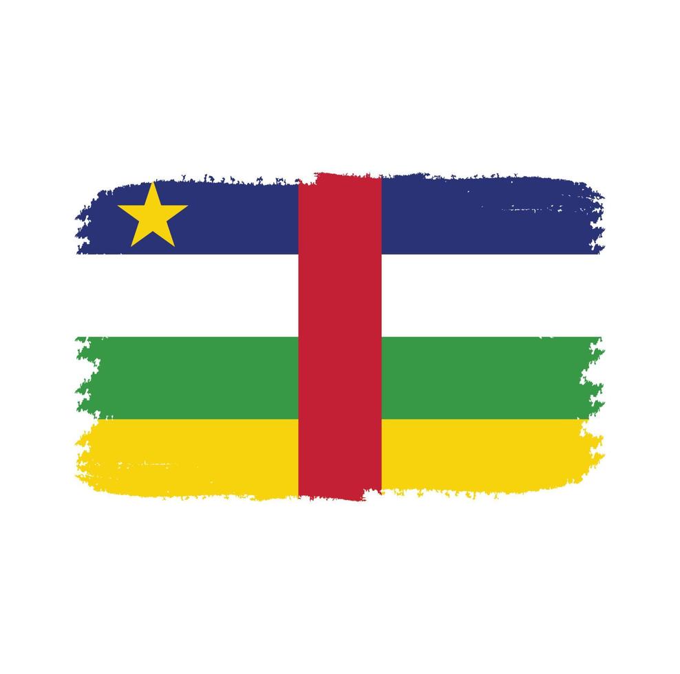 Central African Republic flag vector with watercolor brush style