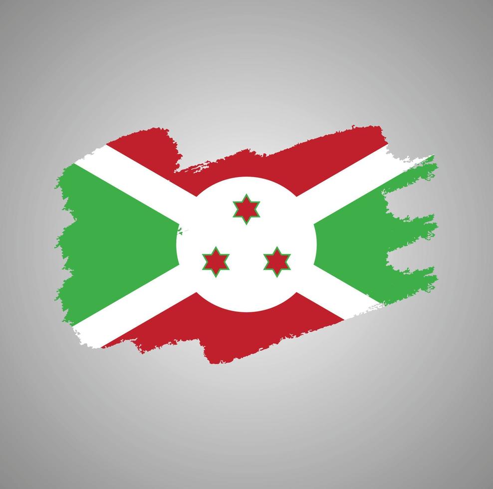 Burundi flag vector with watercolor brush style