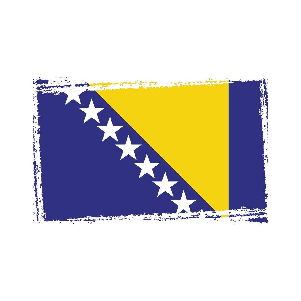 Bosnia flag vector with watercolor brush style